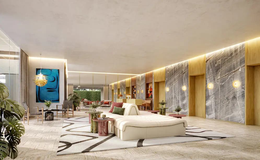 Via ARI lobby lounge, computer-generated image by Sansiri